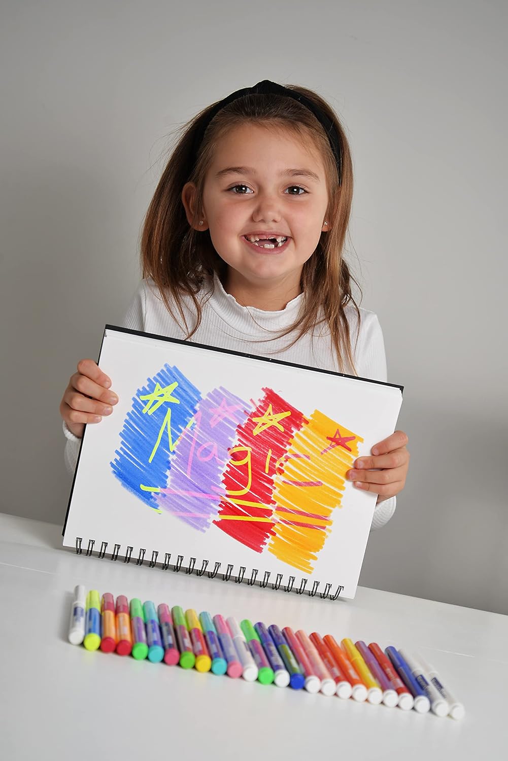 Marvin's Magic - 30 Amazing Magic Pens - Color Changing Pen Art - Create 3D Lettering, Write Secret Messages - Stationery Supplies, Art Supplies for Kids, Coloring Markers and Kids Drawing Kit