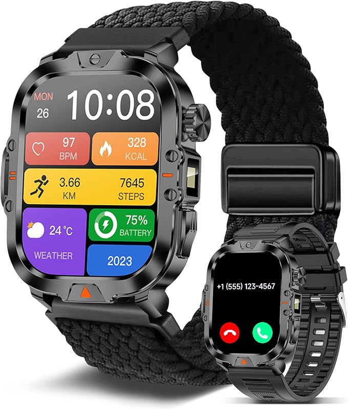Smart Watch for Men Military Answer/Make Call 2.01″ Display 170+ Sports Modes by Home