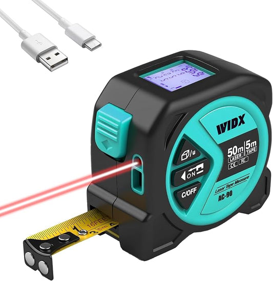 WIDX 2 in1 Laser Tape Measure, 164ft Laser Distance Measurement & 16ft by Unknown