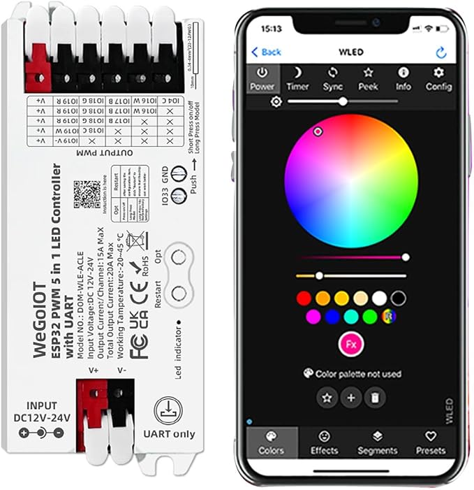 ESP32 LED PWM Smart Lighting Controller 5-in-1 Dimming by WelcometoWeGoIOT