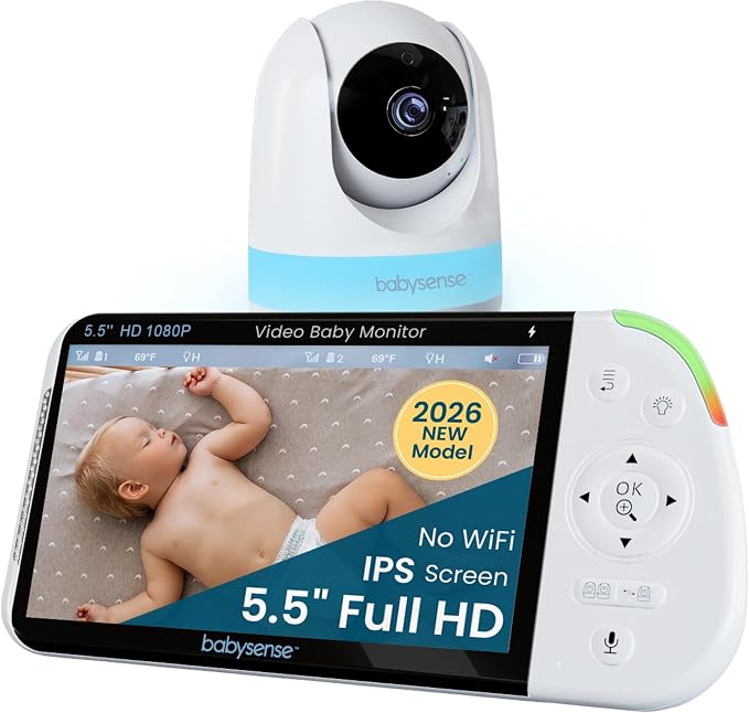 Babysense PRO Full HD 5.5" Split Screen Baby Monitor by MostAwardedBabyMonitorBrand