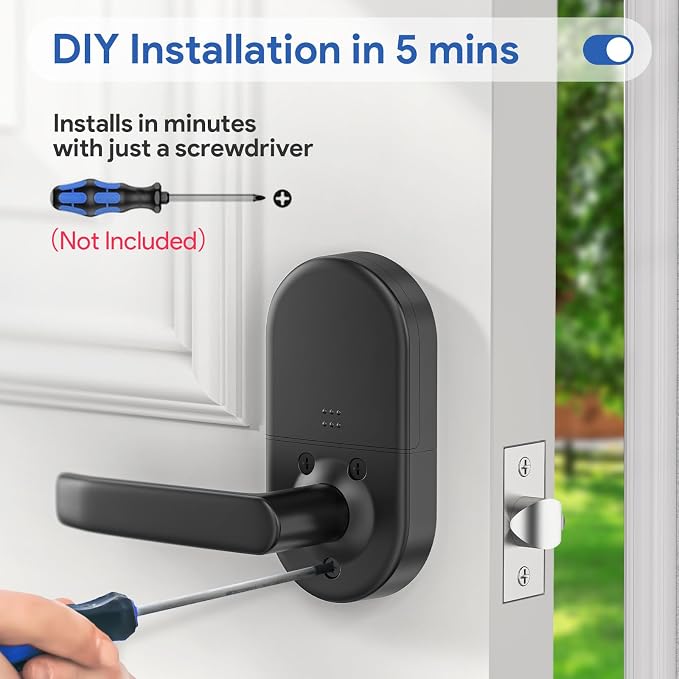 Keypad Door Lock with Handle: Keyless Entry Smart Lock - Image 4
