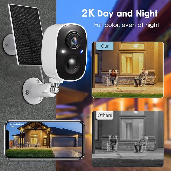 GMK Solar Security Camera Wireless Outdoor, - Image 2