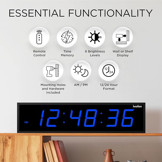 Ivation Oversized Large Digital Wall Clock - Image 6