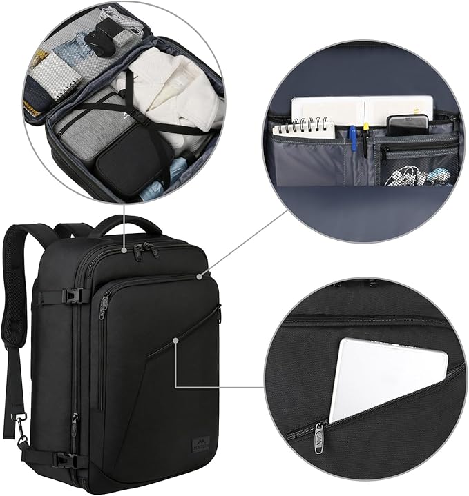 MATEIN Carry on Backpack, Extra Large Travel Backpack Expandable Airplane - Image 7