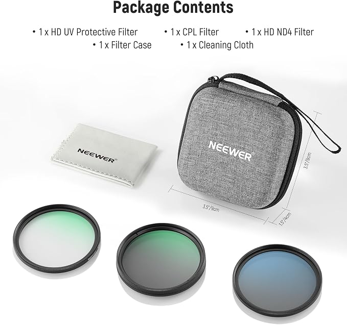 NEEWER 52mm UV/CPL/ND Lens Filter Kit - Image 8