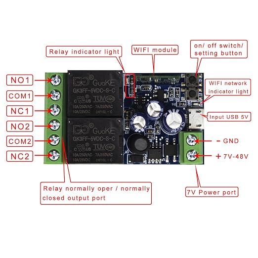 Ewelink WiFi Wireless Smart Relay Module USB 5v 2 Channel Momentary Toggle - Image 3