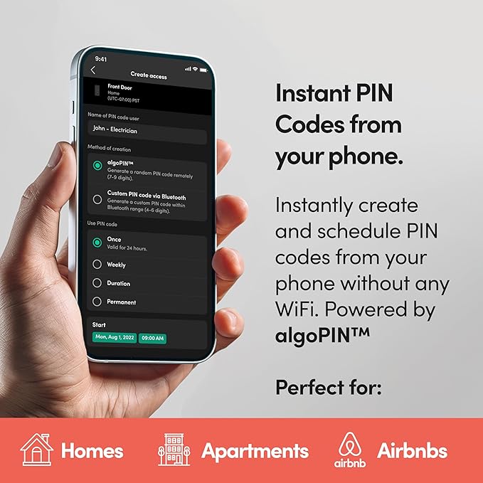 igloohome Deadbolt Go Smart Lock w/Fingerprint, Digital Keys, Remote PIN Codes - Image 5