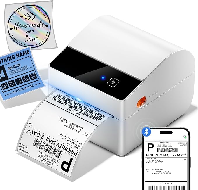 ASprink Bluetooth Shipping Label Printer 4x6 Thermal Label Printer by ASprink