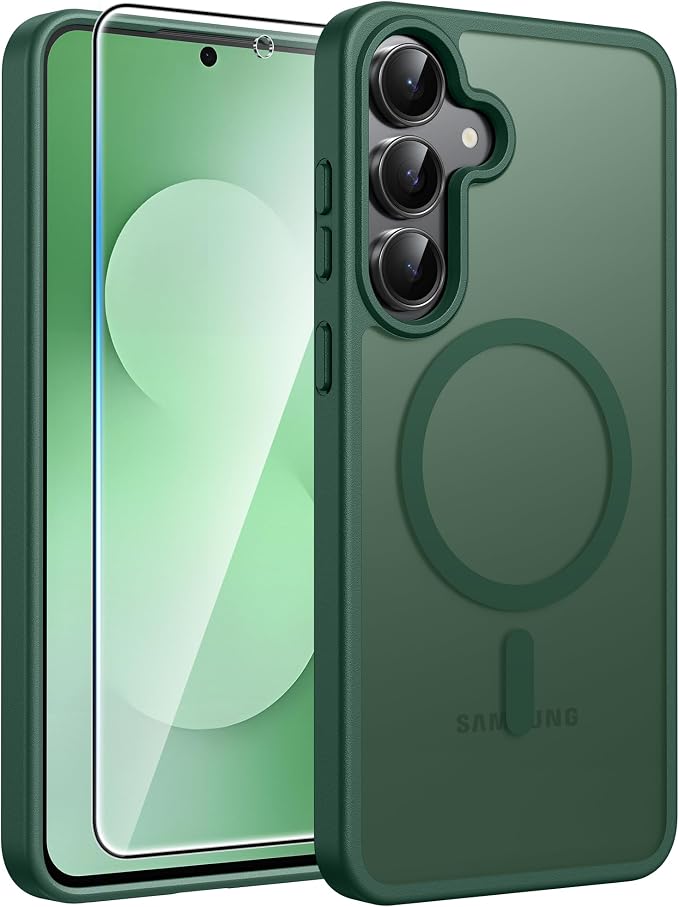 FNTCASE for Samsung Galaxy S25 FE Case: Magnetic Translucent Matte Military by FNTCASE