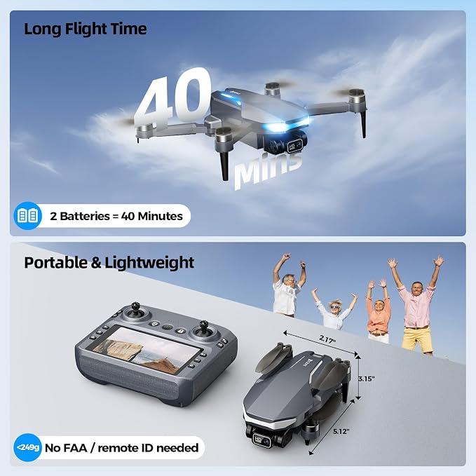 GPS Drone with Camera for Adults, 2K FPV Drone with 4.5" Screen Remote - Image 8