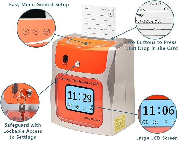 Touch Free Small Business Time Clock AT-2700 - Image 2