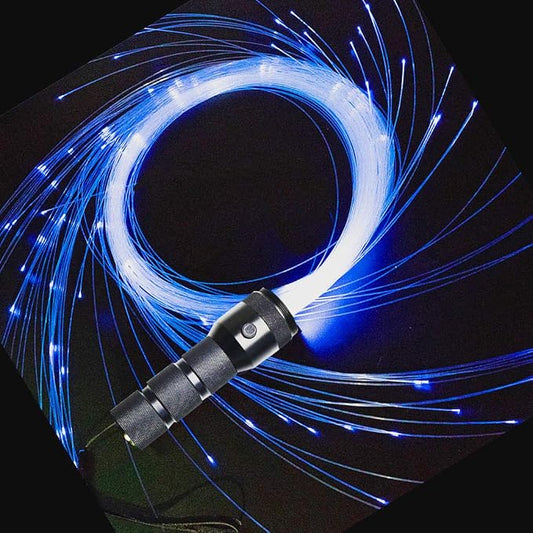 AZIMOM LED Fiber Optic Dance Whip Space Whip 6ft 360° Swivel 40Display Battery by AZIMOM