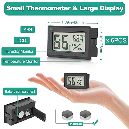 Vaikby 12-Pack Mini Digital Thermometer Hygrometer, Indoor Humidity Monitor - Image 3