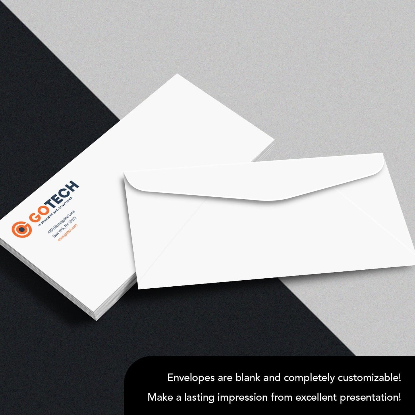 White Regular Business #14 Envelopes - Great for Mailing Letters, Business Memos, Documents, Invoices, Bills - Thick and Sturdy 24lb Stock, Strong Gummed Flap - 5" x 11-1/2" - 50 Envelopes