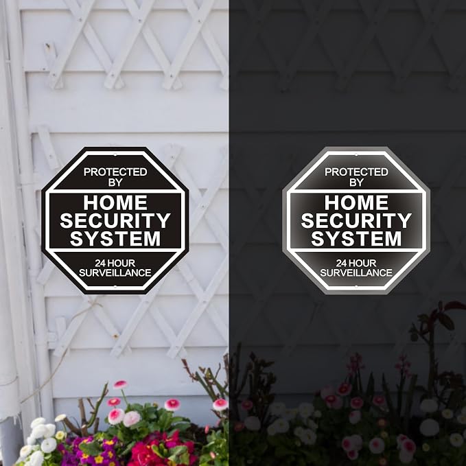 2Pack 10'' x 10'' Reflective Aluminum Home Security Sign, Weatherproof Yard - Image 5