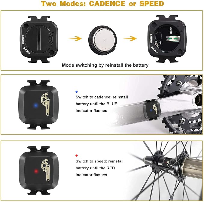 COOSPO Cadence & Speed Sensor for Cycling, Wireless Bluetooth & ANT+ Bike RPM - Image 5