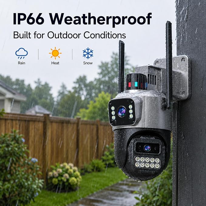 Outdoor Camera, Dual Lens PTZ 6MP Security Camera Outdoor, 6X Digital Zoom - Image 7