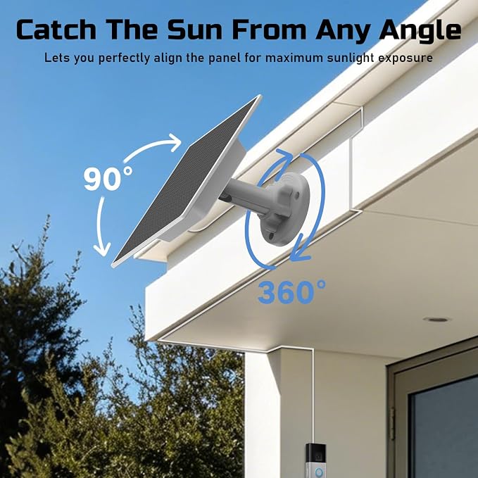 Ring Doorbell Solar Panel with Built-in 4000mAh Battery Never Lose Power - Image 8