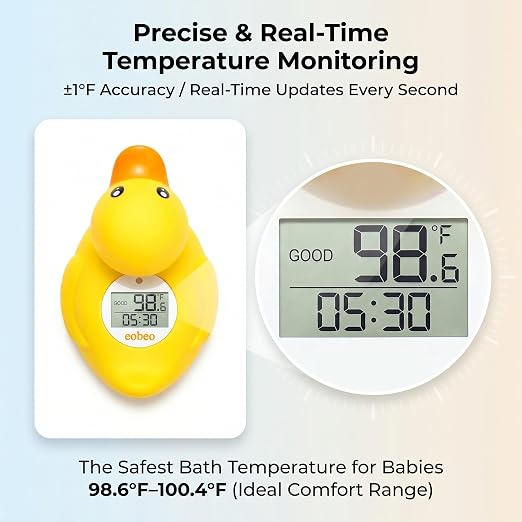 Baby Bath Thermometer with Smart Temperature Alert, Accurate Digital Water - Image 3
