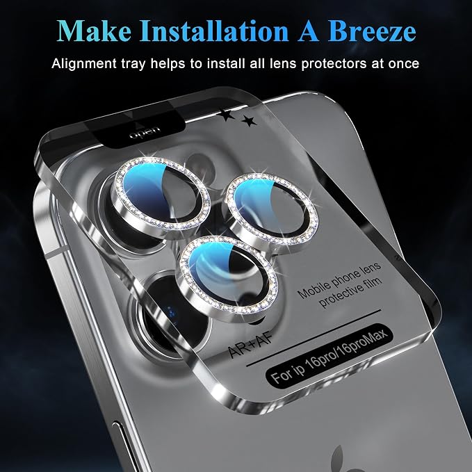 YWXTW Designed for iPhone 16 Pro/iPhone 16 Pro Max Camera Lens Protector Bling - Image 5
