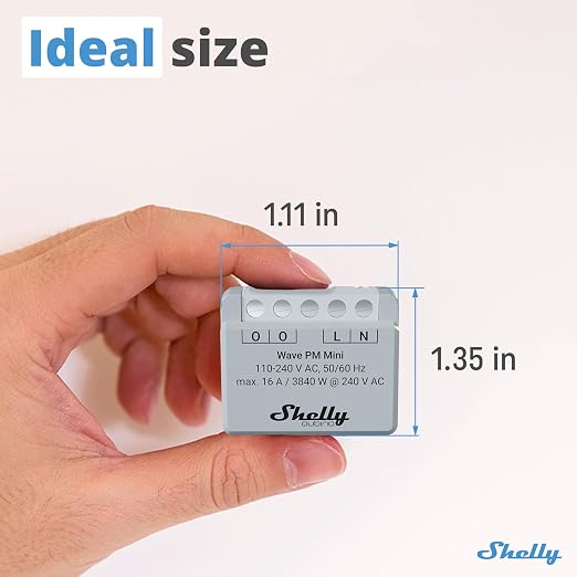 Shelly Wave PM Mini US LR, Z-Wave Long Range Smart Power Meter, 1-Channel 16 A - Image 2