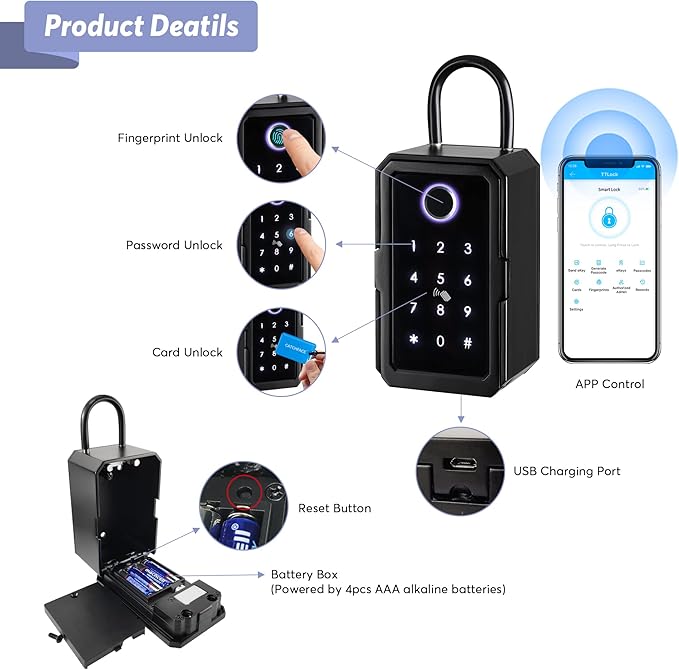 Smart Box Lock, CATCHFACE Key Lock Box Wireless Lock Box - Image 2