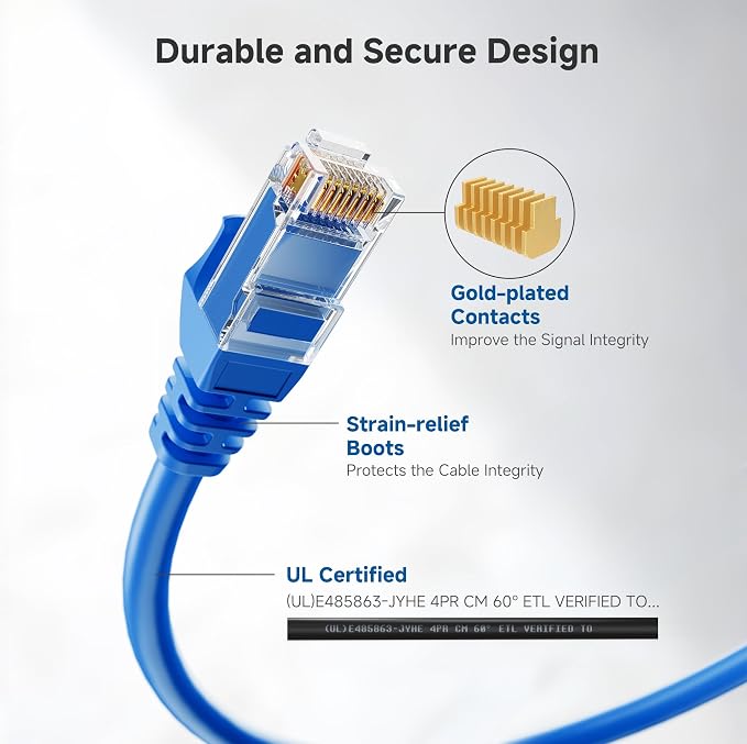 Cable Matters 1Gbps 8-Pack Snagless Short Cat 5e Ethernet Cable - 1ft - Image 3