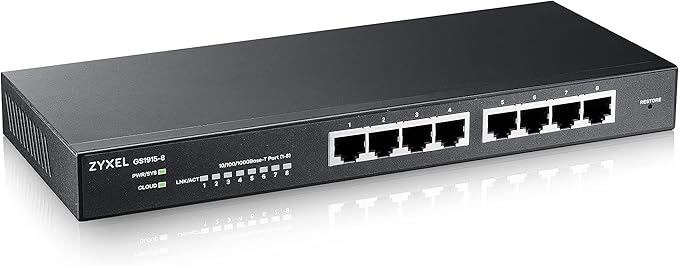 Zyxel 8 Port Ethernet Switch | Smart Managed Gigabit Network Switch | 8X GbE by ZYXELNETWORKS
