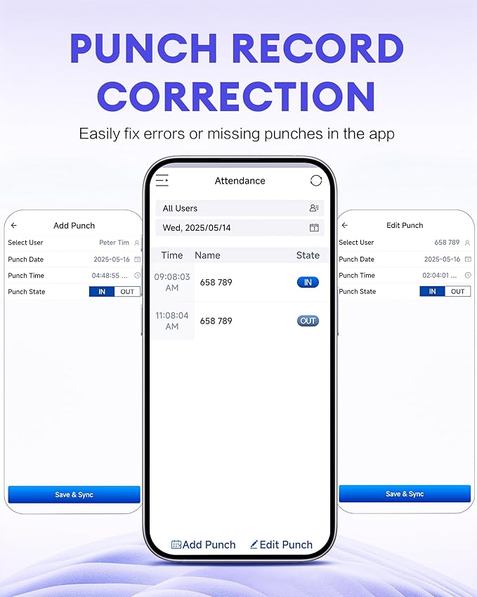 NGTeco APP-Based Time Clock for Employees Small Business, Automatic Fingerprint - Image 6