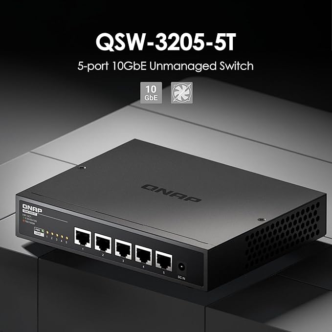 QNAP 5-Port 10GBASE-T Unmanaged Switch - Image 2