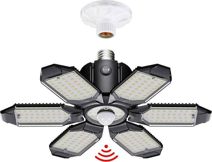 Motion Sensor Garage Light, 20000LM 200W Garage Lights Ceiling Led Motion by Craftersmark
