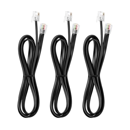 Vthahaby3.3 FT - 3Pack RJ12 Phone Cable 6P6C, Male to Male Straight Wired by Unknown