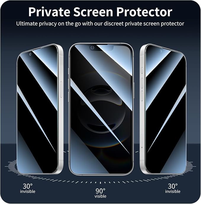3+3+1-Pack, Privacy Screen Protector and Camera Lens Protector - Image 4