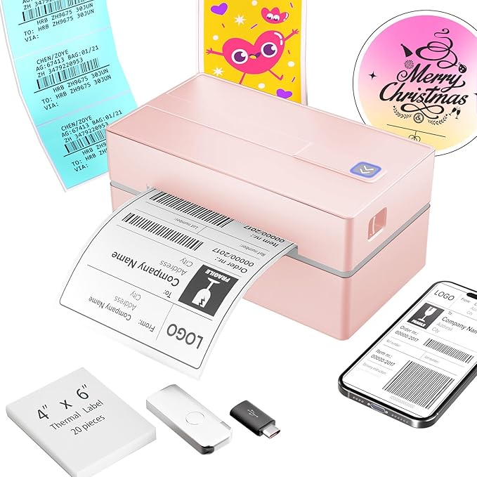 Bluetooth Thermal Shipping Label Printer: 4x6 Wireless Label Maker by Unknown