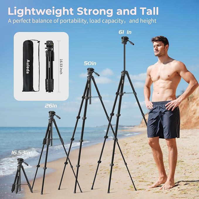 Camera Tripod 61" Lightweight Auminum Tripod - Image 6