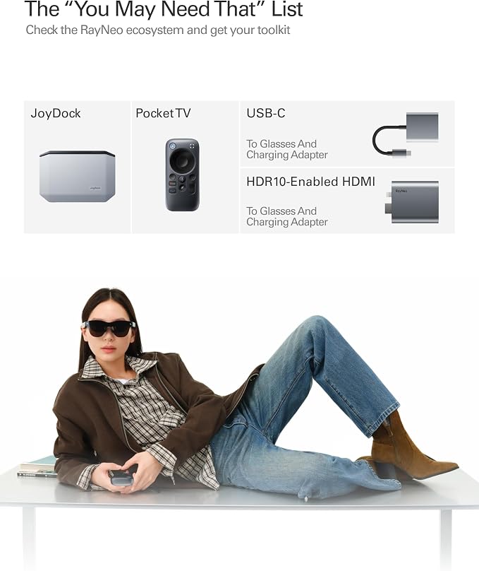 RayNeo Air 4 Pro AR/XR Glasses, HDR10 201" Virtual Display, 120Hz 3D Movie & - Image 10