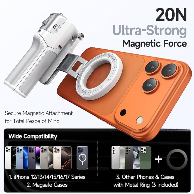 Magnetic Phone Camera Shutter Grip, Extendable Selfie Stick & Tripod Portable - Image 2