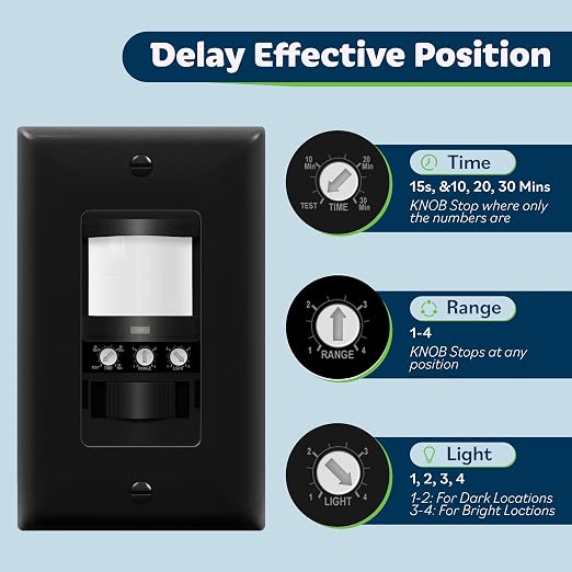 TOPGREENER Occupancy/Vacancy PIR Motion Sensor Light Switch, Learning Function - Image 4