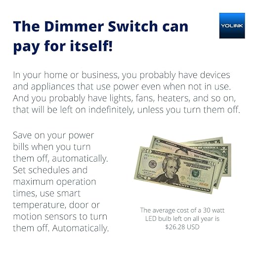 YoLink Smart Dimmer Switch, IFTTT Integration, Neutral Wire & YoLink Hub is - Image 4