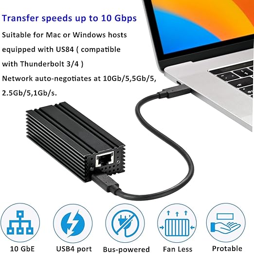 USB 4.0 Type-C 10G Ethernet Adapter, - Image 6
