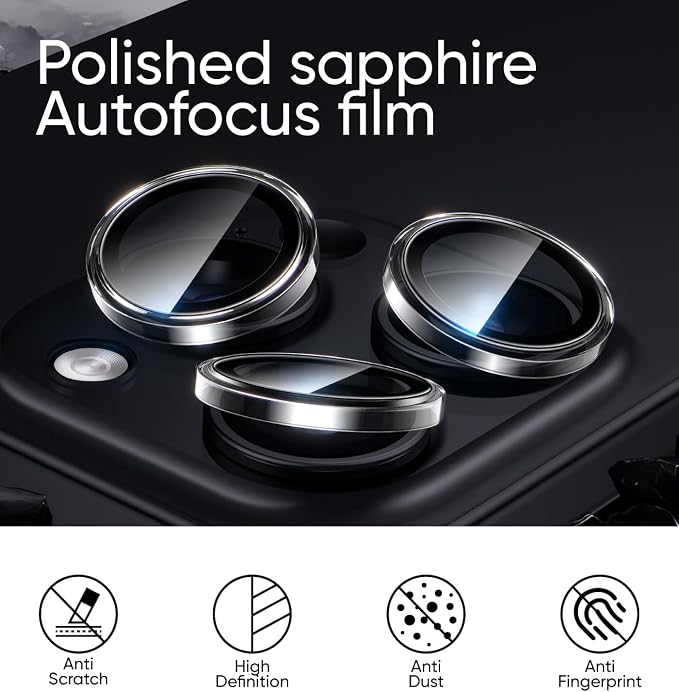 MAGIC JOHN for iPhone 16 Pro Max/16 Pro Camera Lens Protector 9H Aerospace - Image 5