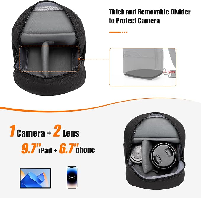 Cwatcun Camera Sling Bag Crossbody Small Camera Case, Lightweight - Image 3