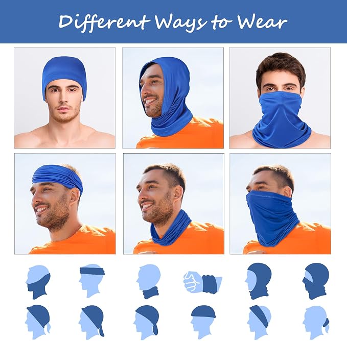 Geyoga 6 Pieces Summer UV Protection Cooling Neck Gaiter Face Clothing Neck - Image 3
