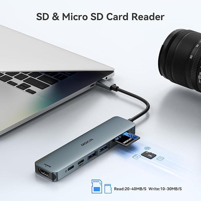 USB C Hub HDMI Adapter for MacBook Pro/Air, MOKiN 7 in 1 USB C Dongle - Image 6