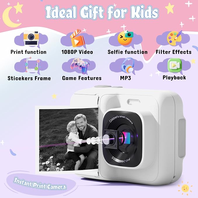 Kids Camera, 1080P Instant Digital Print Camera - Image 2