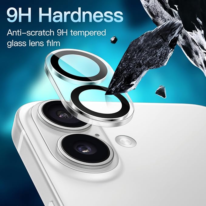 JETech Camera Lens Protector for iPhone 16 6.1-Inch and iPhone 16 Plus 6.7-Inch - Image 4