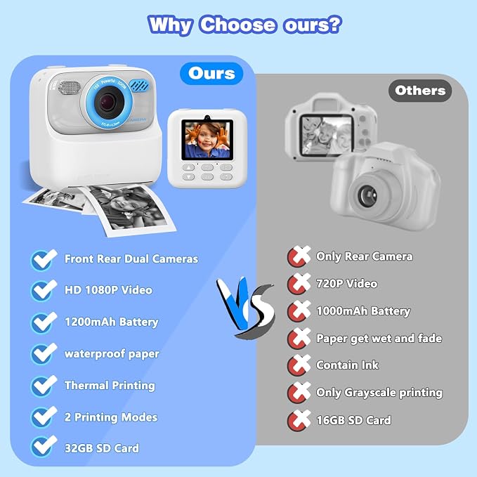 masterbee Kid Camera Instant Print Photo, Birthday Gifts - Image 7