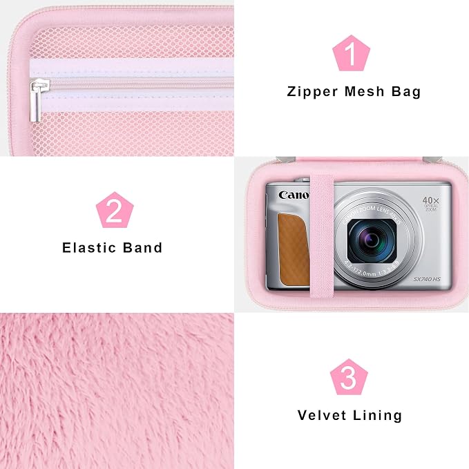 Canboc Carrying Case for Canon PowerShot SX740/ SX730/ SX720/ SX620/ G7X Mark - Image 6