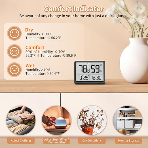 DOOMAY Digital Room Thermometer and Humidity Monitor - Image 6